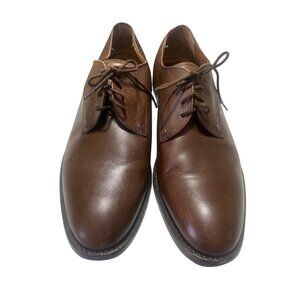 Jack Erwin Mens Brown Leather Oxford‎ Lace-Up Dress Shoes 9.5